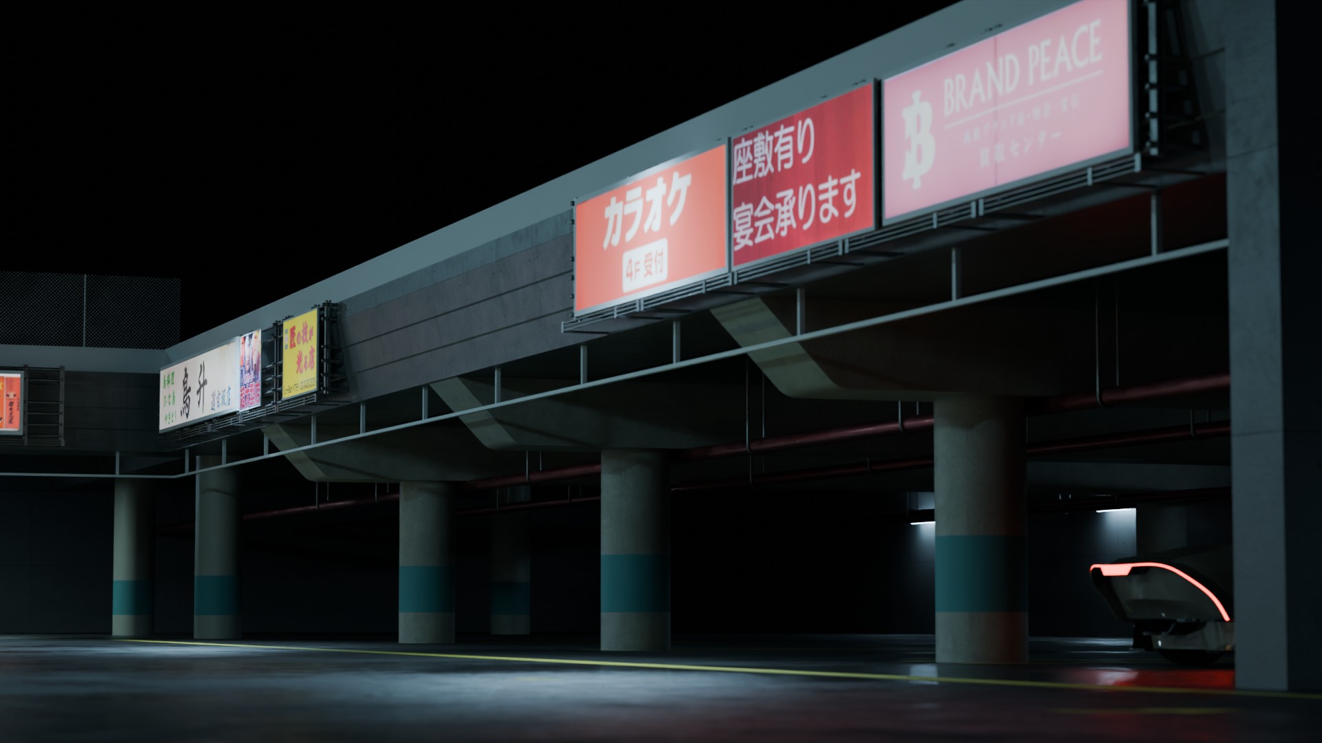 Cyberpunk Parking Lot 3D model_16