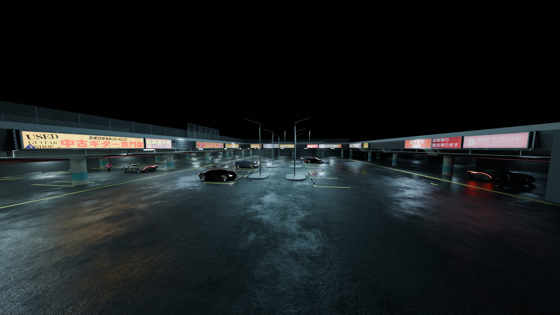 Cyberpunk Parking Lot 3D model_8