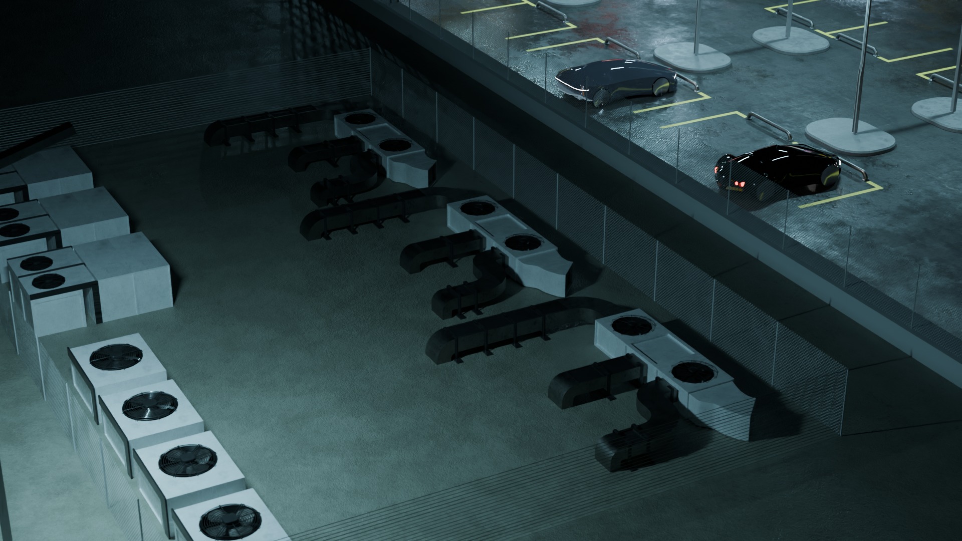 Cyberpunk Parking Lot 3D model_9