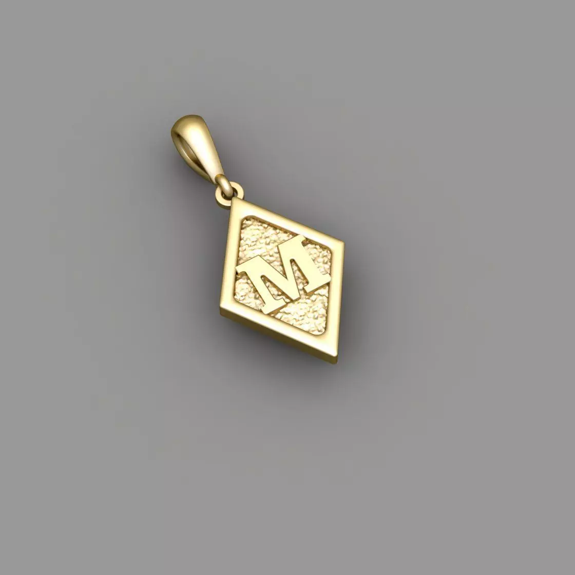 Latter pendent M 3D print model_0