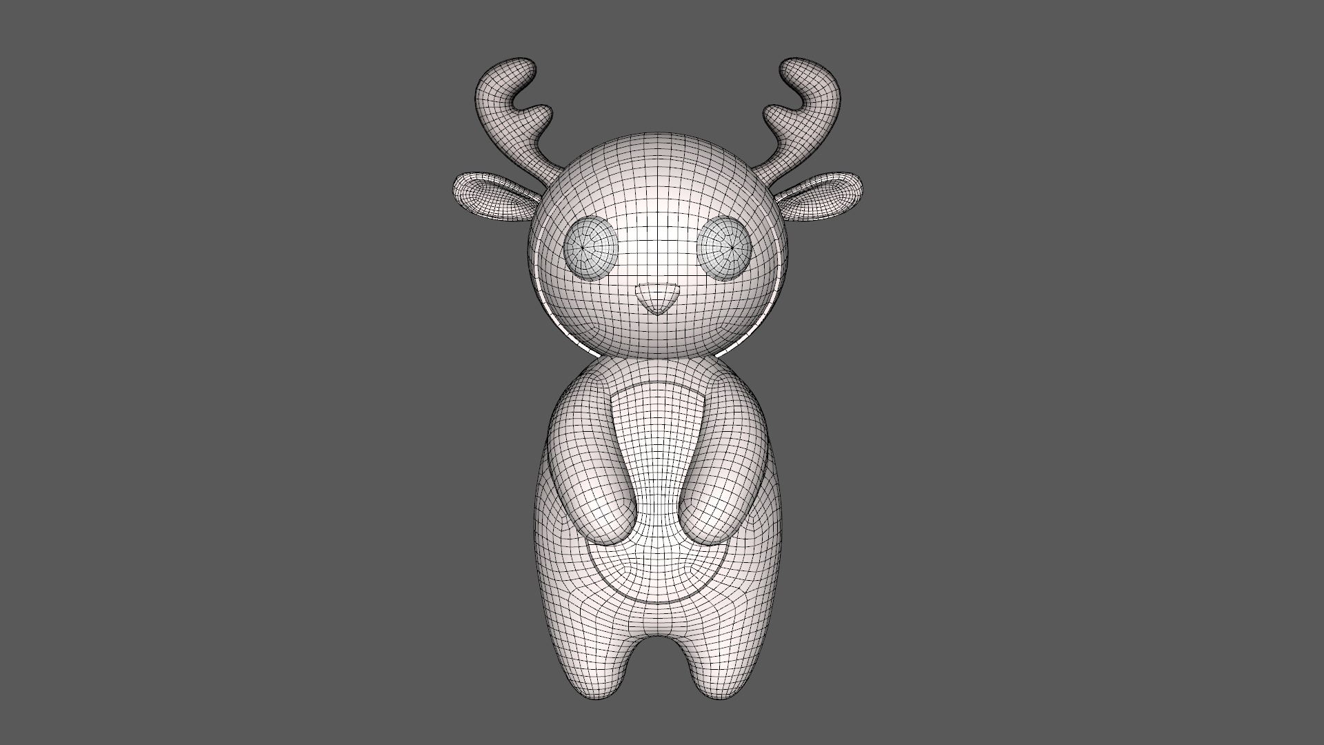 Cute Reindeer  Low-poly 3D model_10