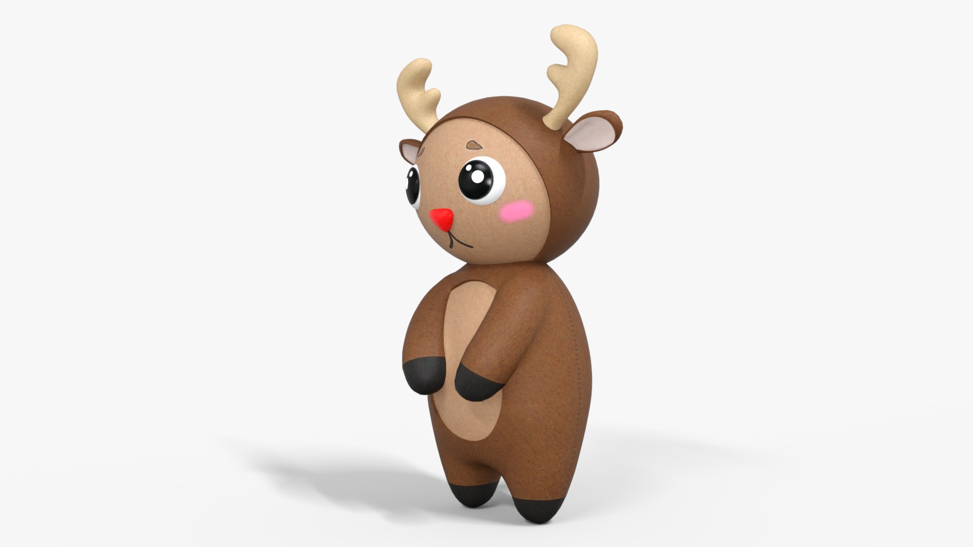 Cute Reindeer  Low-poly 3D model_2