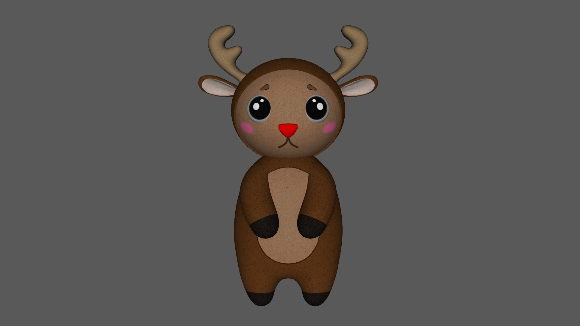 Cute Reindeer  Low-poly 3D model_8