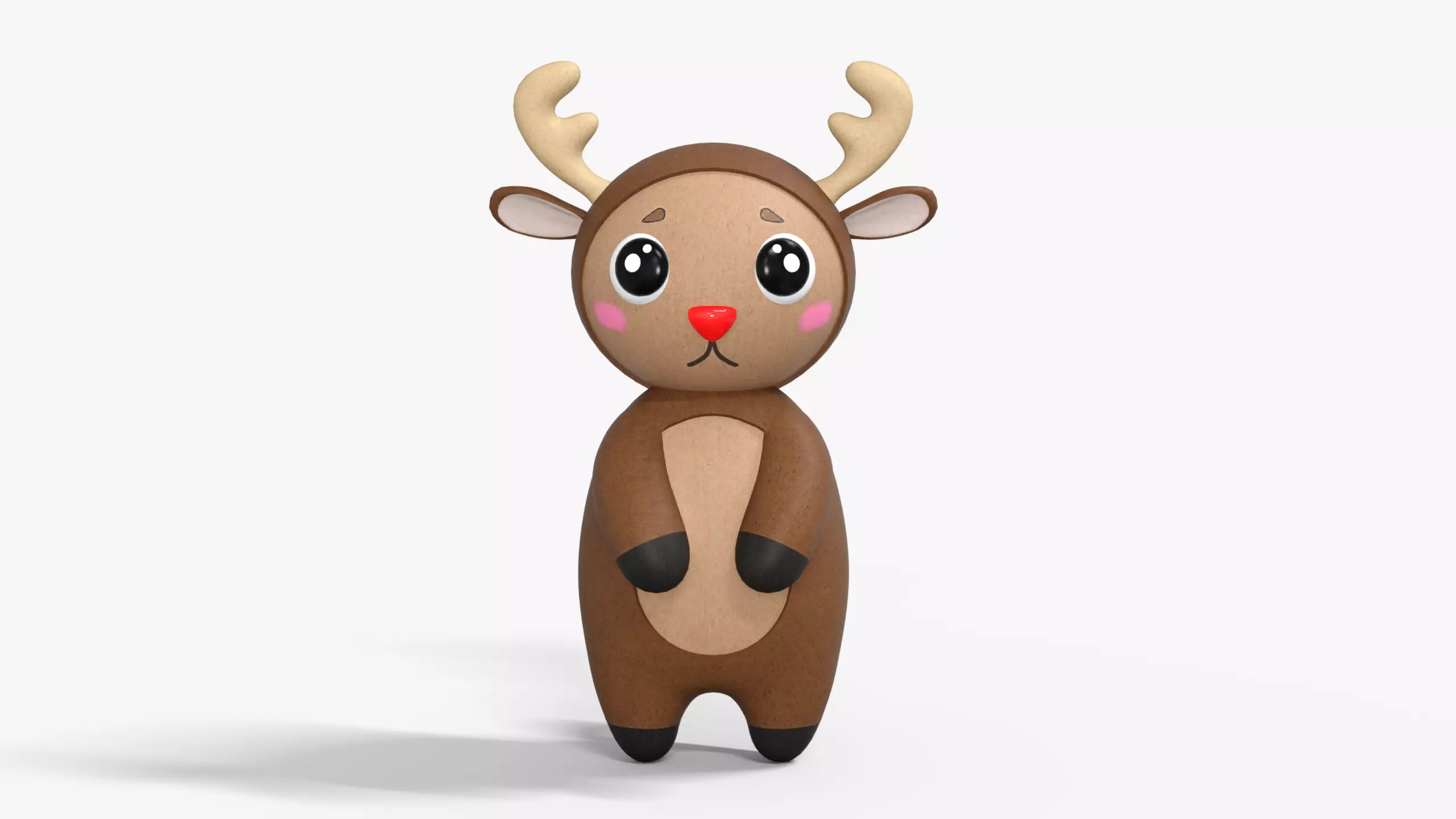 Cute Reindeer  Low-poly 3D model_0