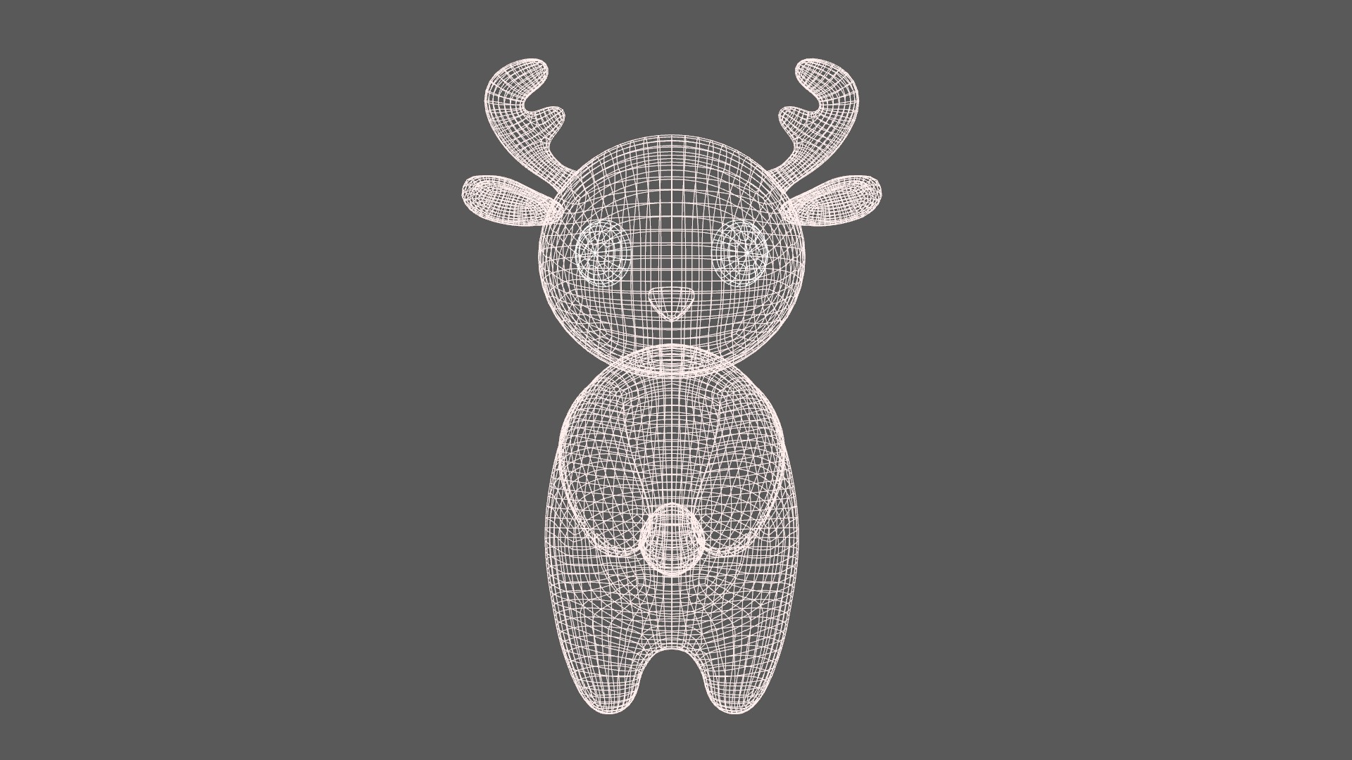 Cute Reindeer  Low-poly 3D model_7