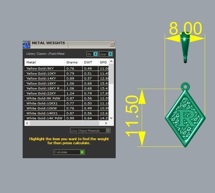 Latter pendent R 3D print model_1