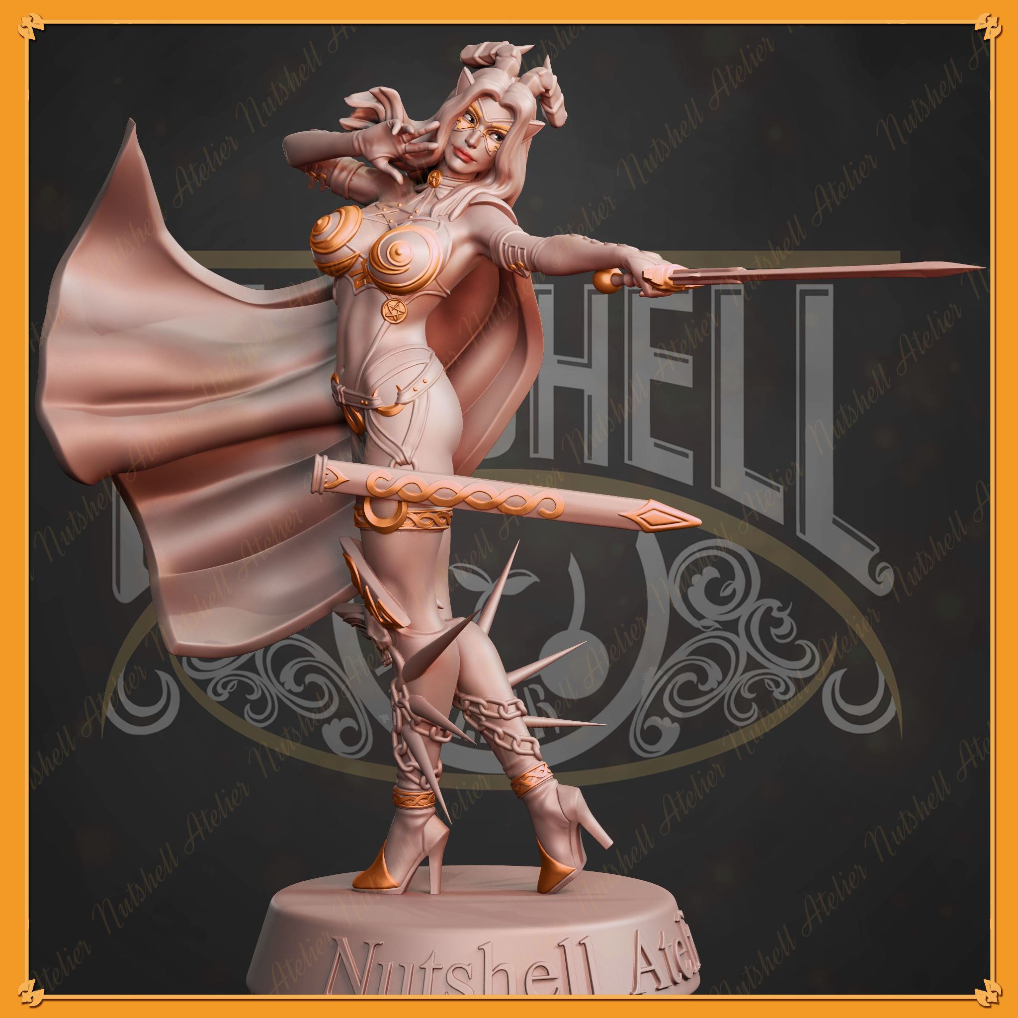 Nutshell Atelier - Mysterious warrior - NSFW 3D print model_1