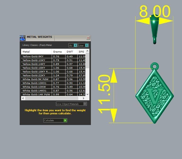Latter pendent V 3D print model_1