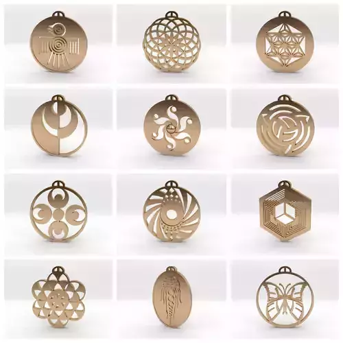 Crop Circle Pendants Pack IV