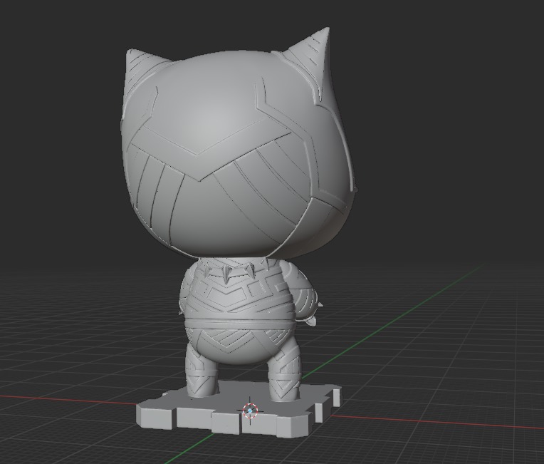 Blank Panther Chibi 3D print model_3