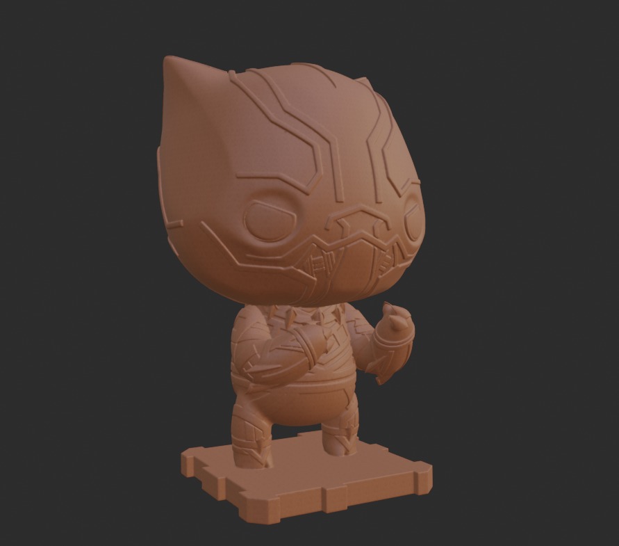 Blank Panther Chibi 3D print model_7