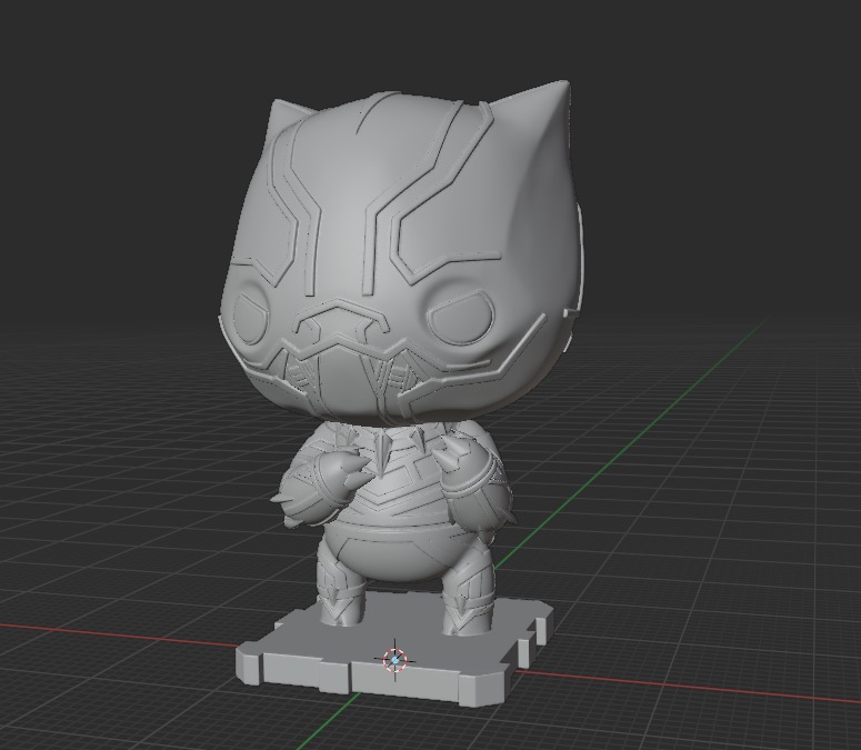 Blank Panther Chibi 3D print model_5
