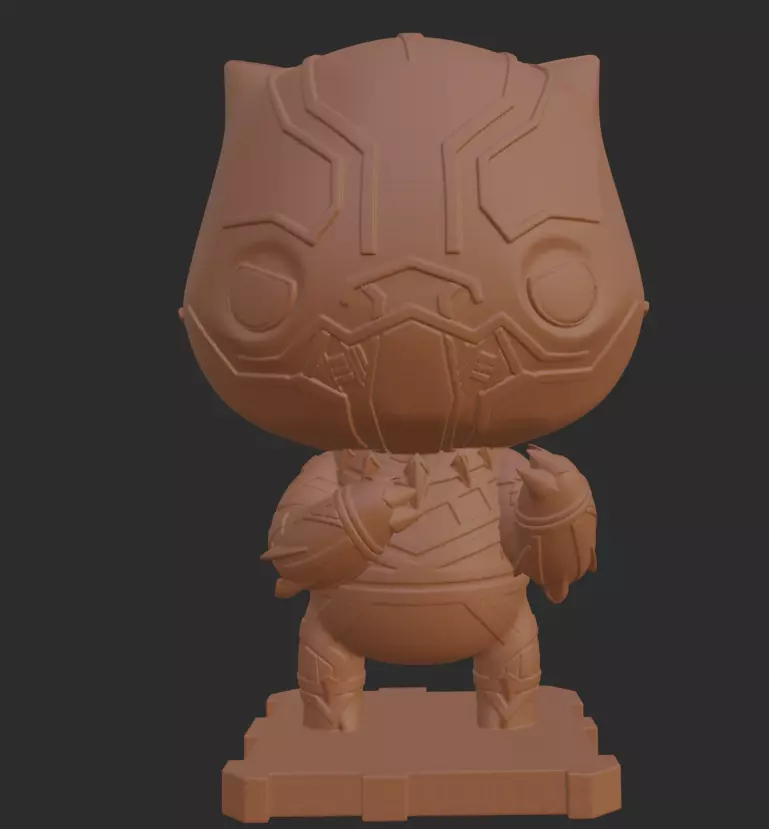 Blank Panther Chibi 3D print model_0