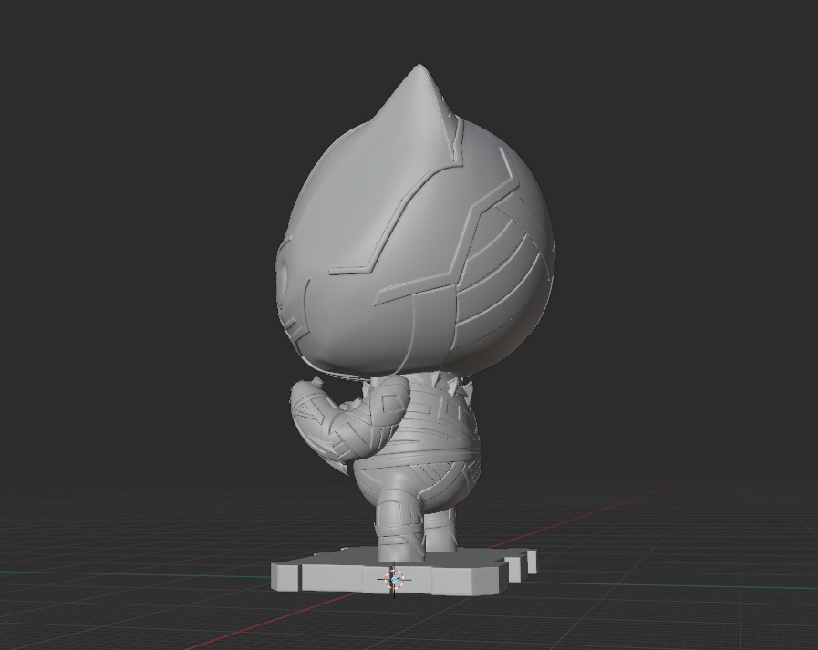 Blank Panther Chibi 3D print model_4