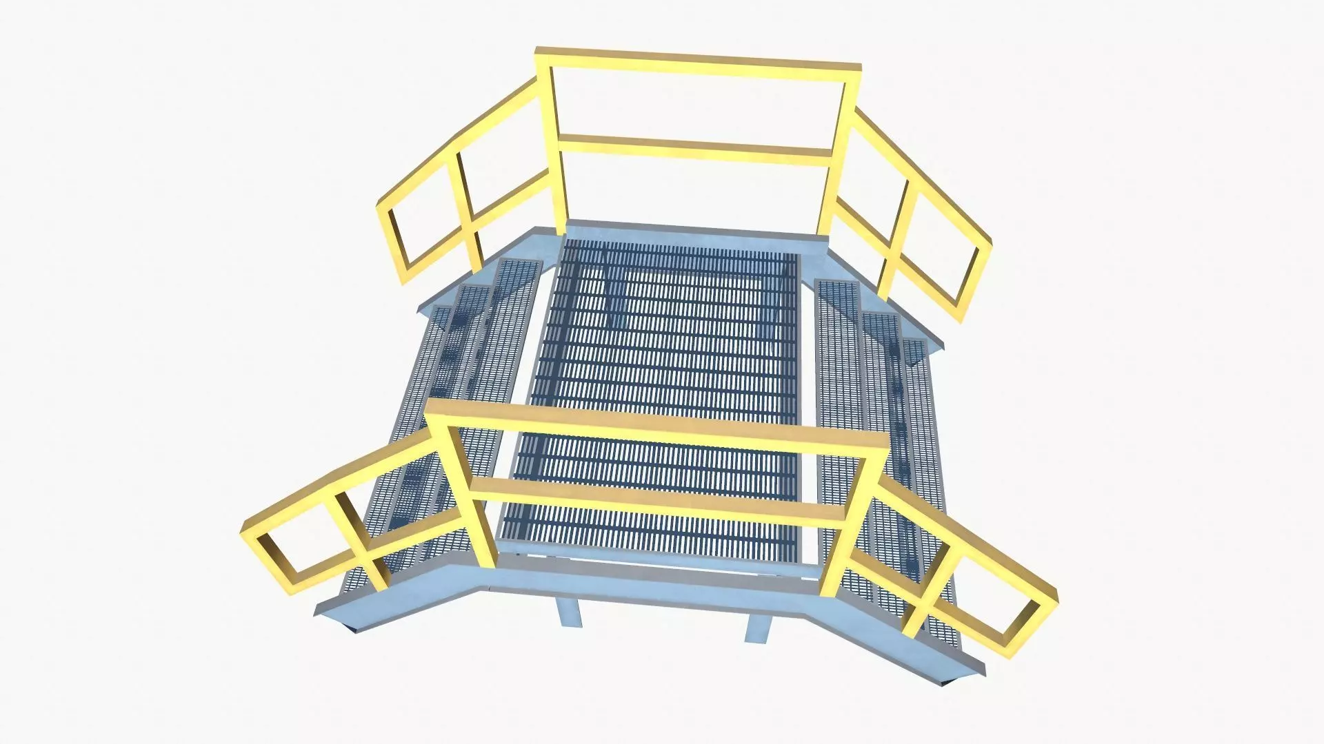 Cross Stair Low-poly 3D model_0