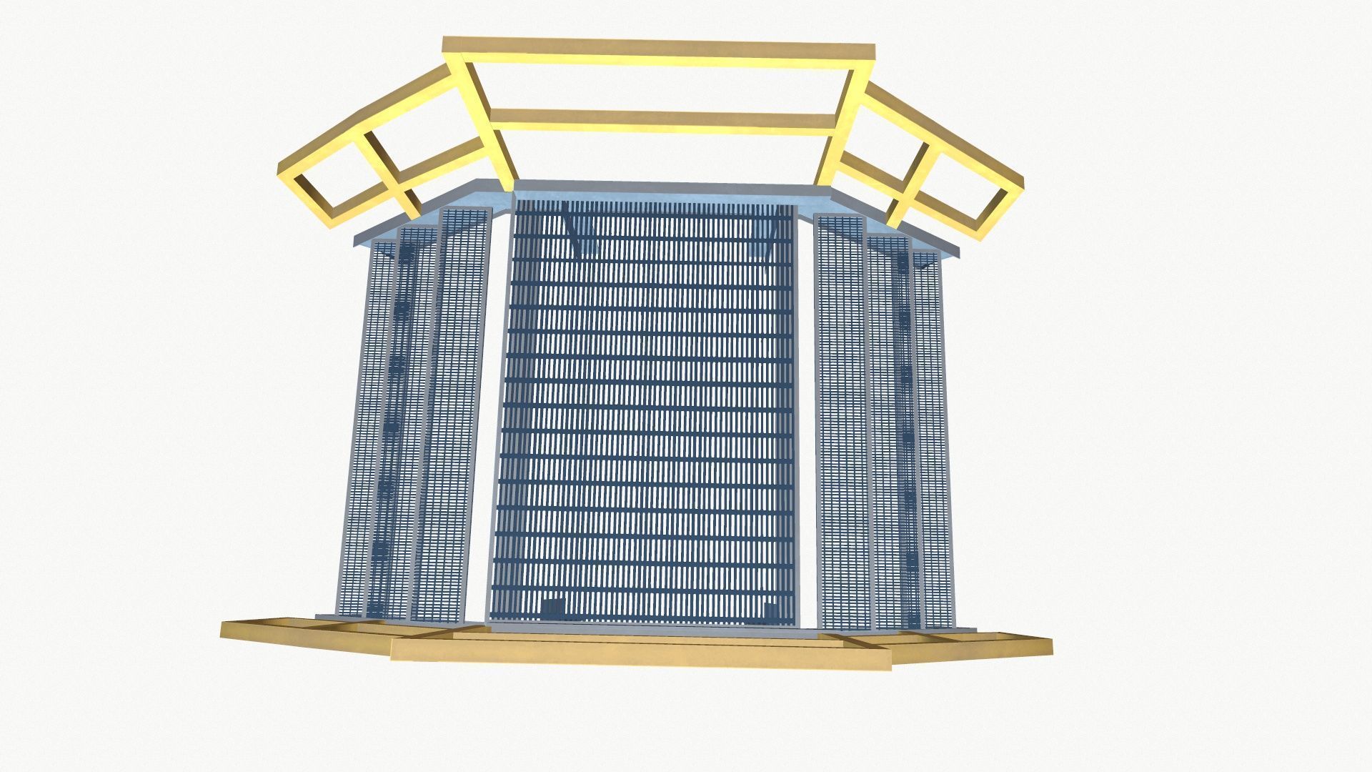 Cross Stair Low-poly 3D model_6