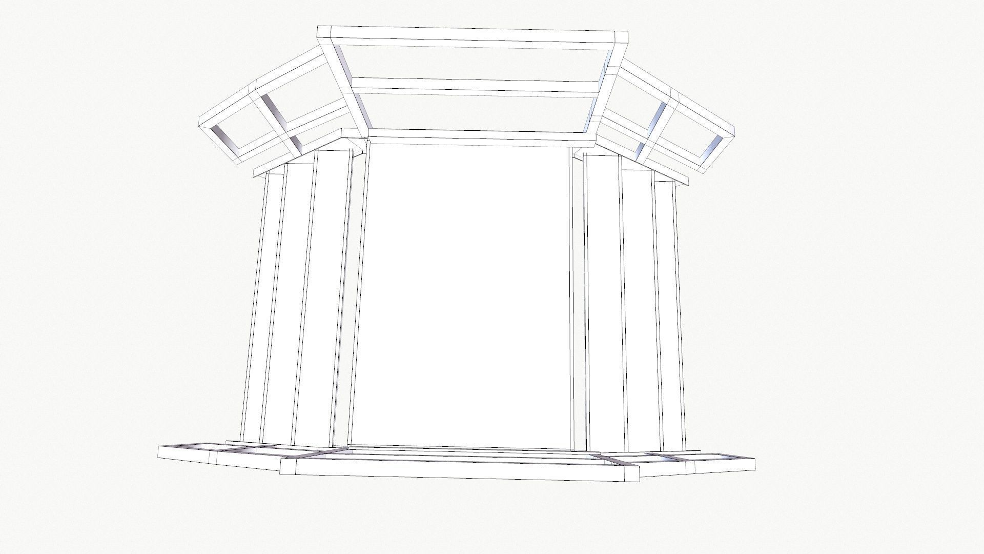 Cross Stair Low-poly 3D model_7