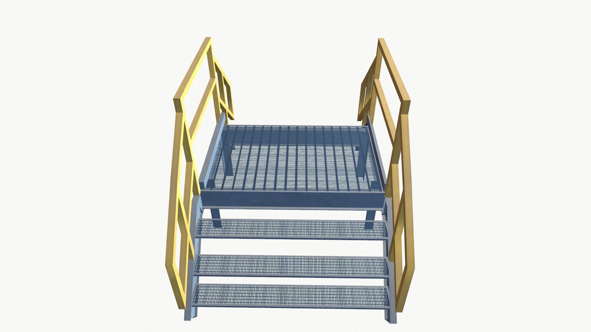 Cross Stair Low-poly 3D model_4