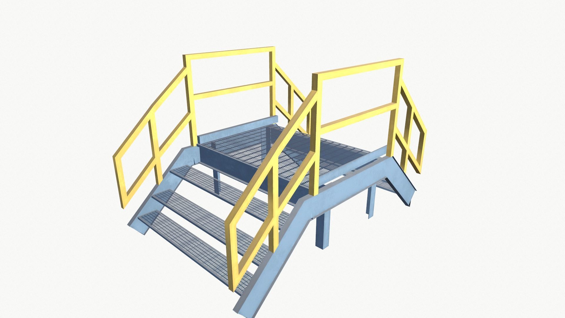 Cross Stair Low-poly 3D model_3
