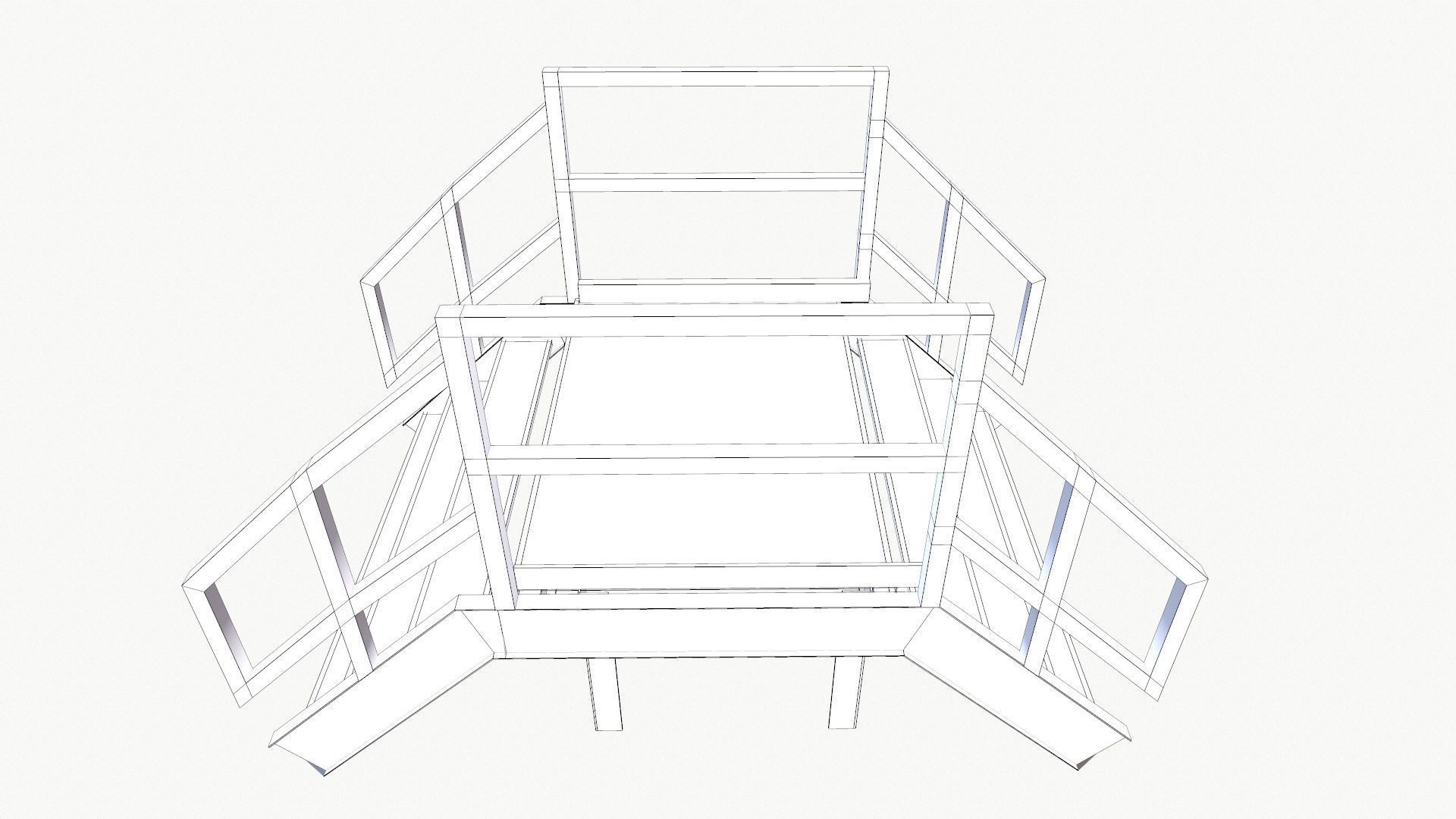 Cross Stair Low-poly 3D model_8