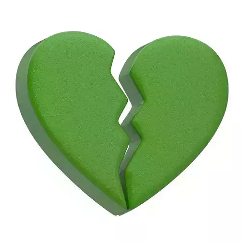 Broken Heart Emoji Green