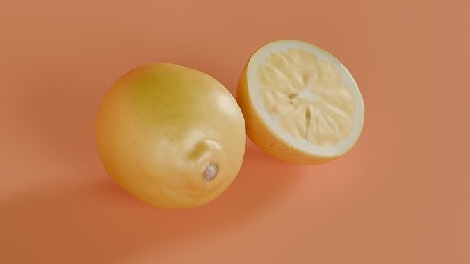 Lemon Photorealistic PBR Low-poly 3D model