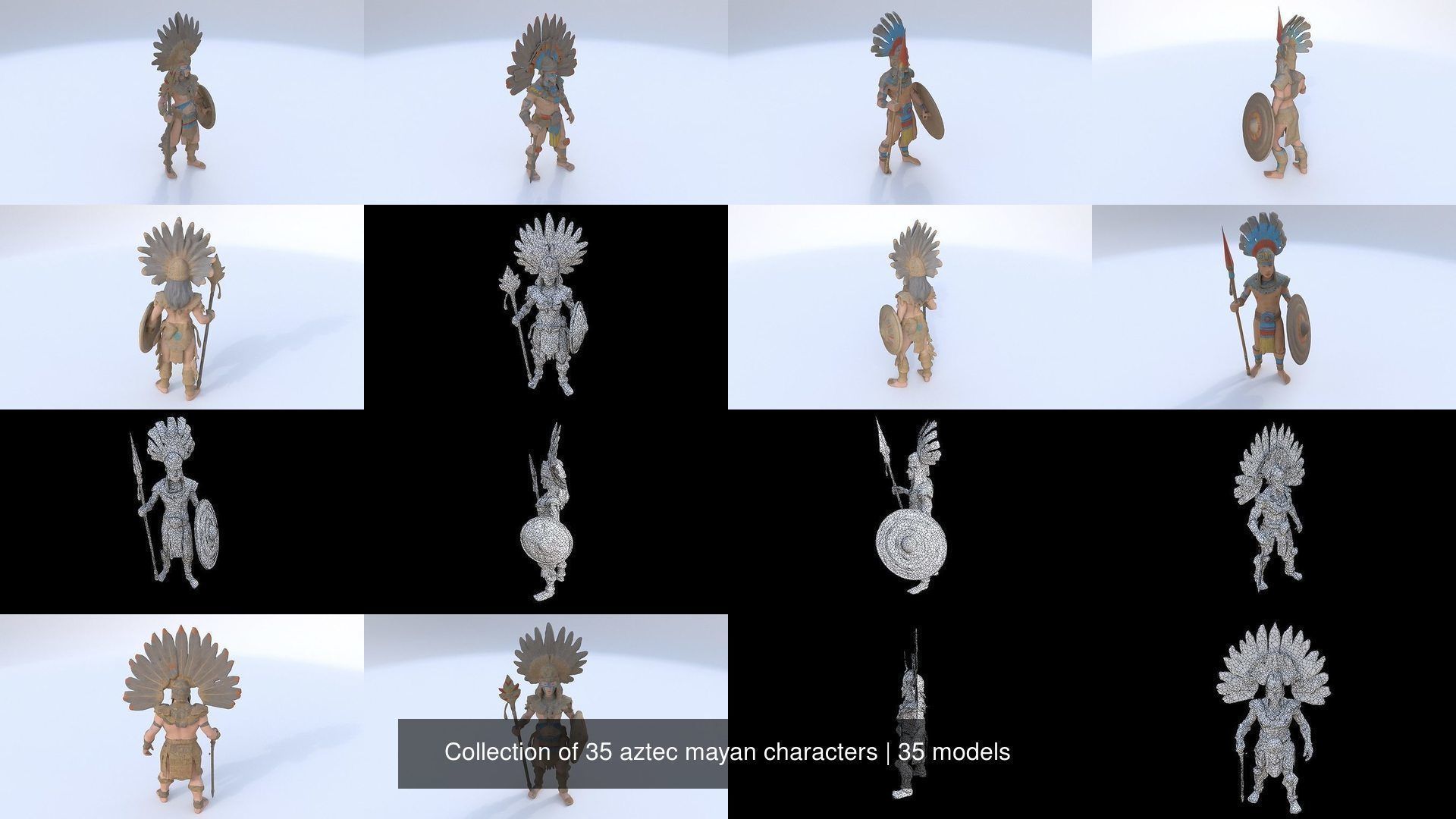 Collection of 35 aztec mayan characters _4