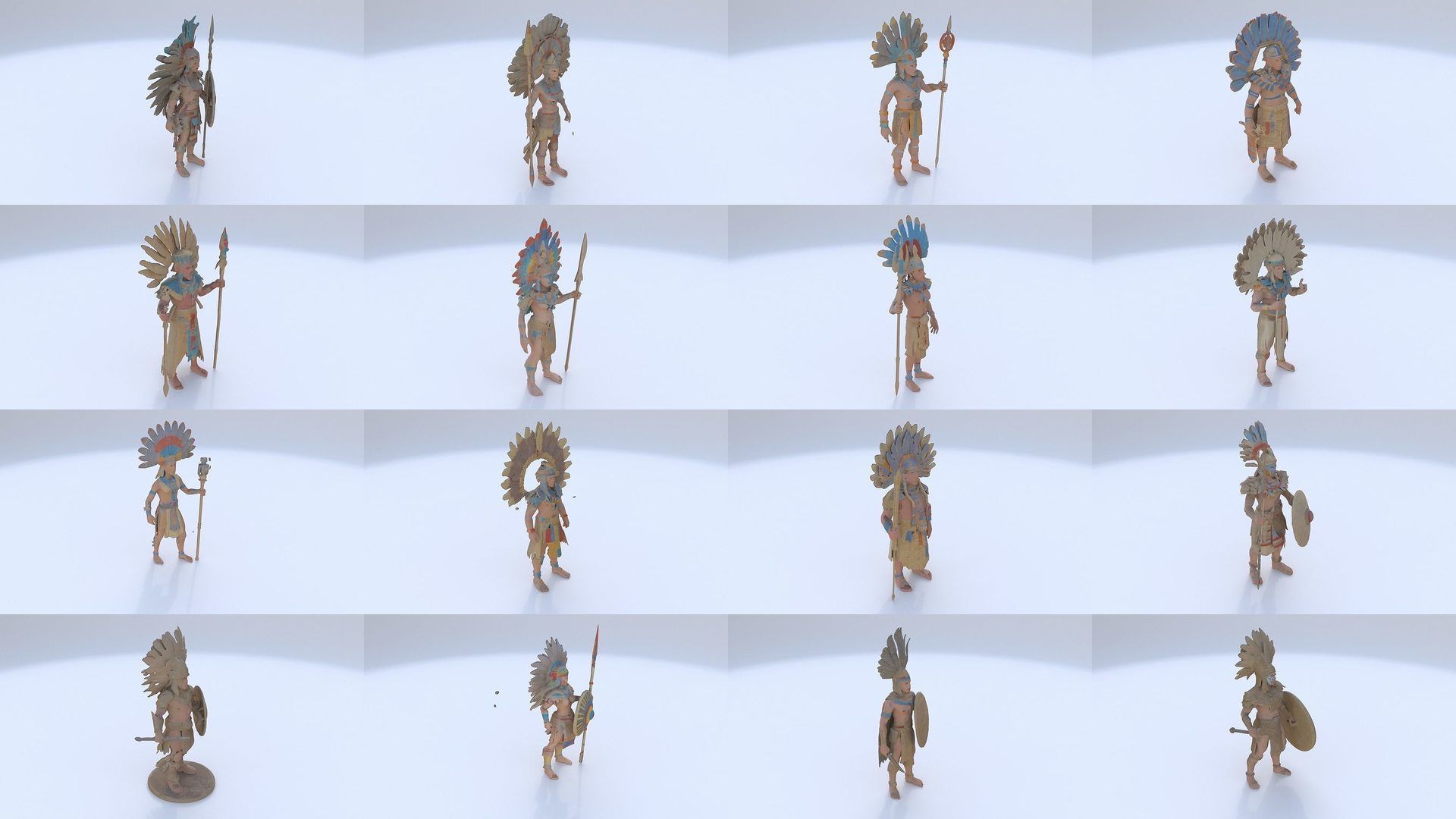 Collection of 35 aztec mayan characters _1