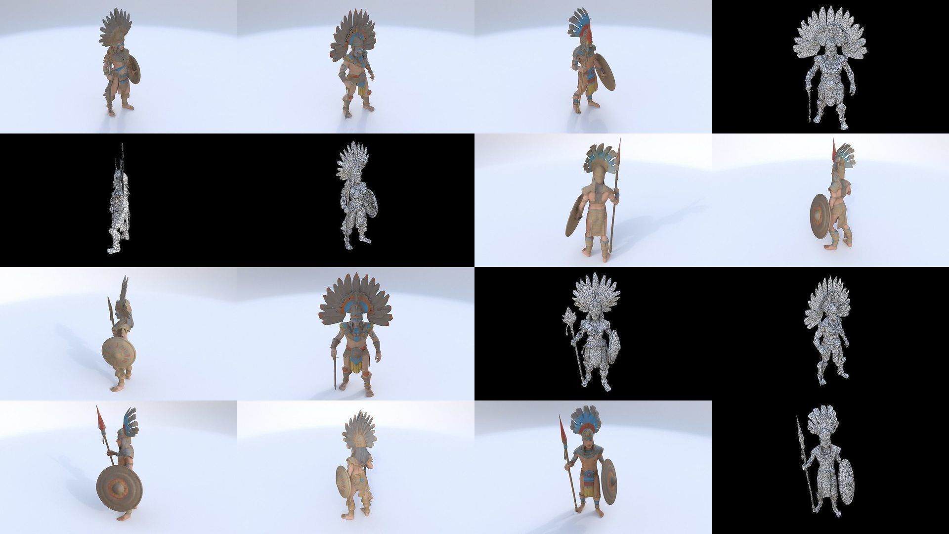 Collection of 35 aztec mayan characters _3