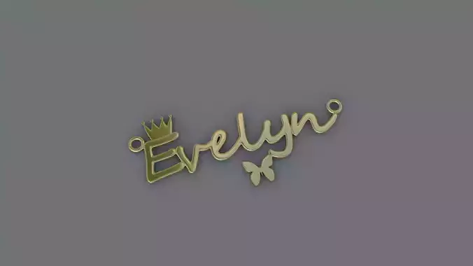 Jewelry Necklace Pendant Evelyn 3D Print