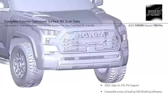 2024 2025 TOYOTA Sequoia TRD Pro 3D Scan Surface Data 3D model