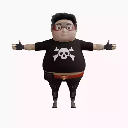 Superhero Funny Fat Boy Called SUPER