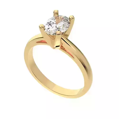 Oval engagement ring 3D print model