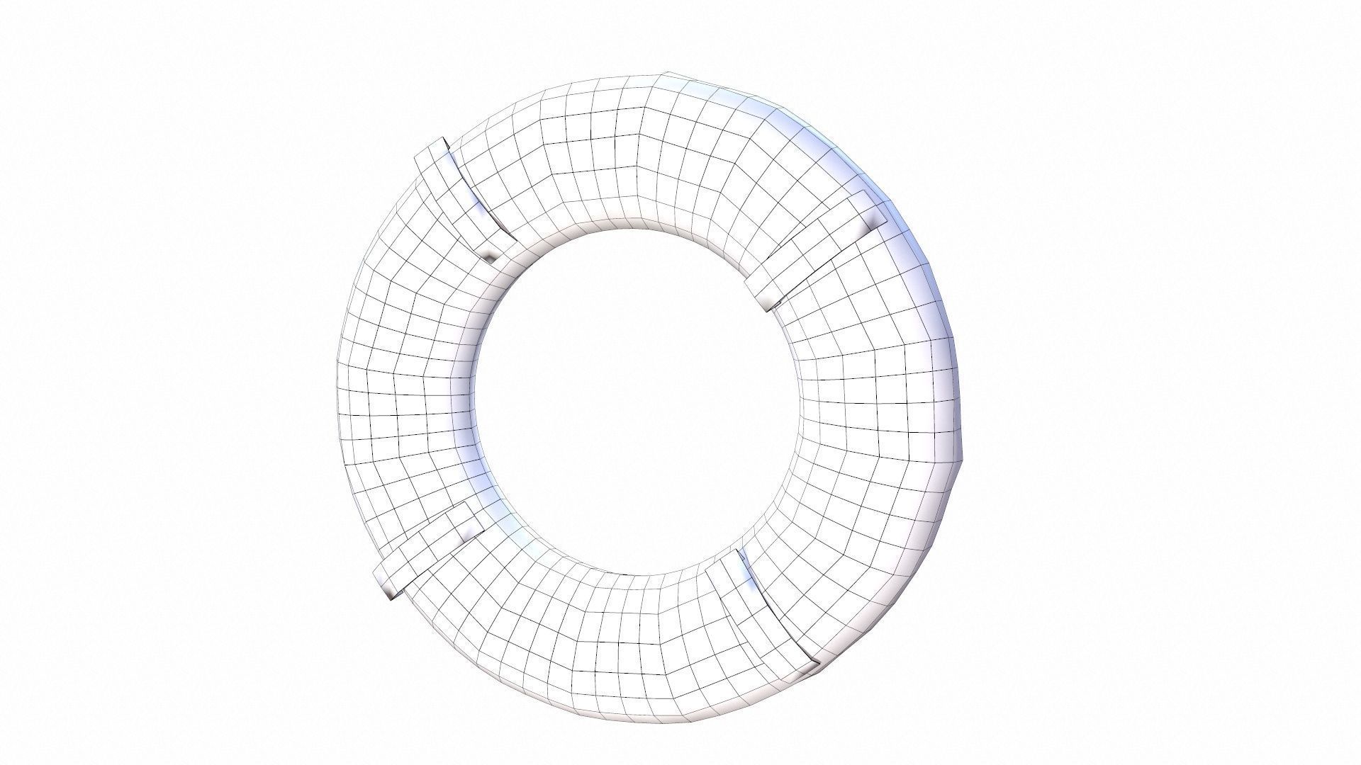 Safety Ring Tyre Low-poly 3D model_9