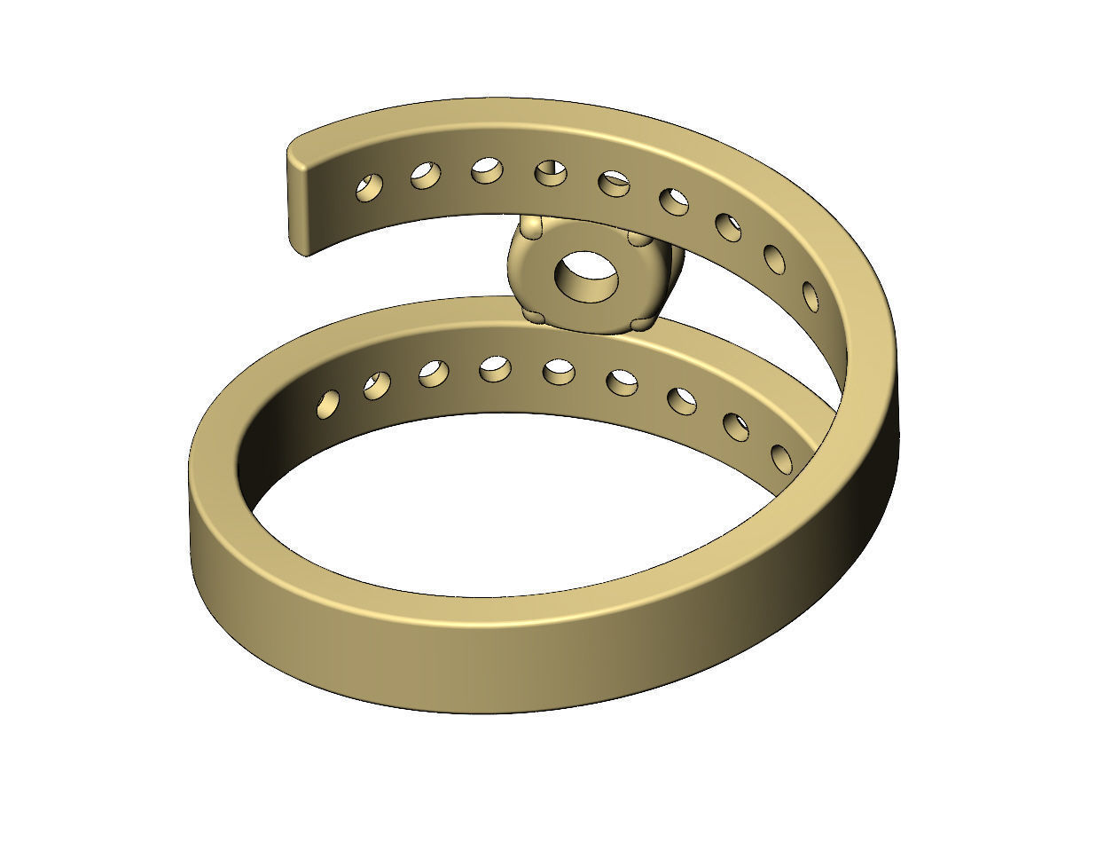 5mm diamond setting flat wire diamond bypass ring US sizes 7to12 3D print model_9