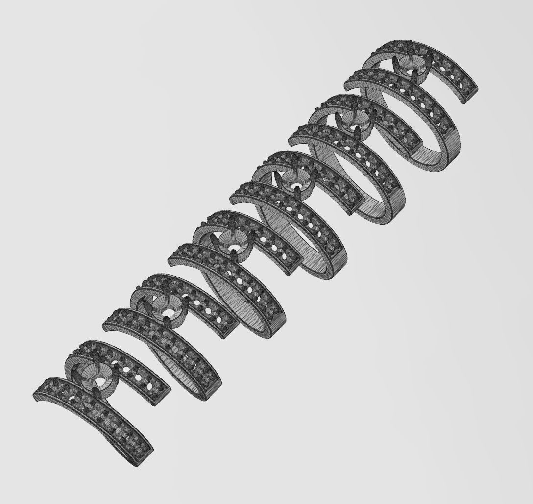 5mm diamond setting flat wire diamond bypass ring US sizes 7to12 3D print model_16