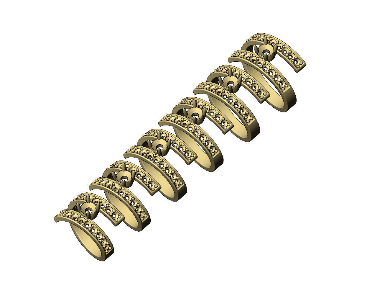 5mm diamond setting flat wire diamond bypass ring US sizes 7to12 3D print model_5