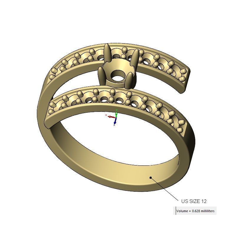 5mm diamond setting flat wire diamond bypass ring US sizes 7to12 3D print model_15