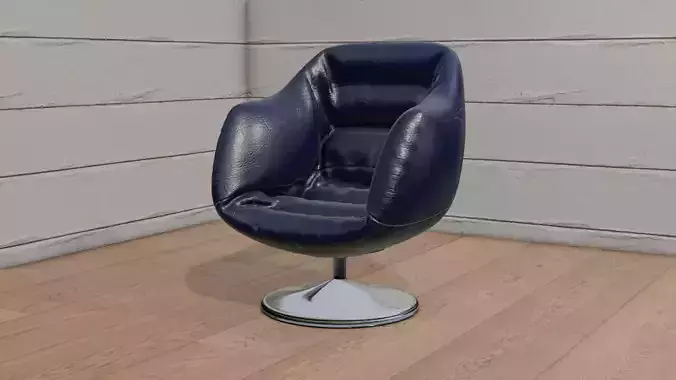 Modern Leather Lounge Chair 3D Model PBR Game Ready