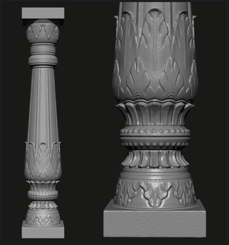 Indian Classic Pillar - 3DP Ready 3D print model_2