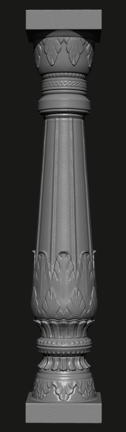 Indian Classic Pillar - 3DP Ready 3D print model_4