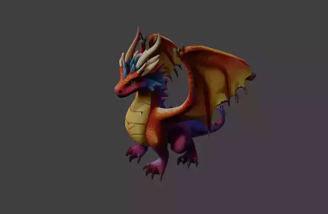 Vibrant Baby Dragon Model
