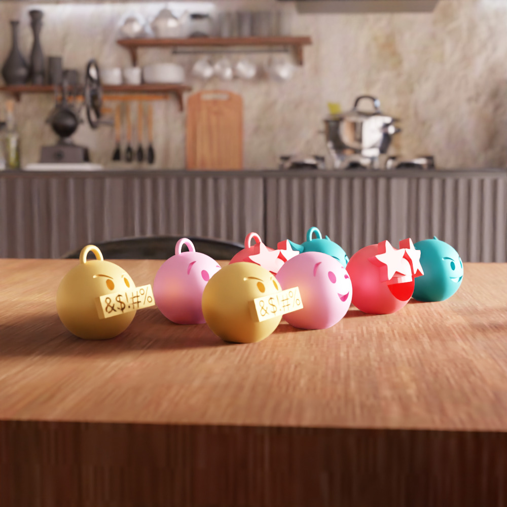 Emoji Keychain - 249 3D print model_5