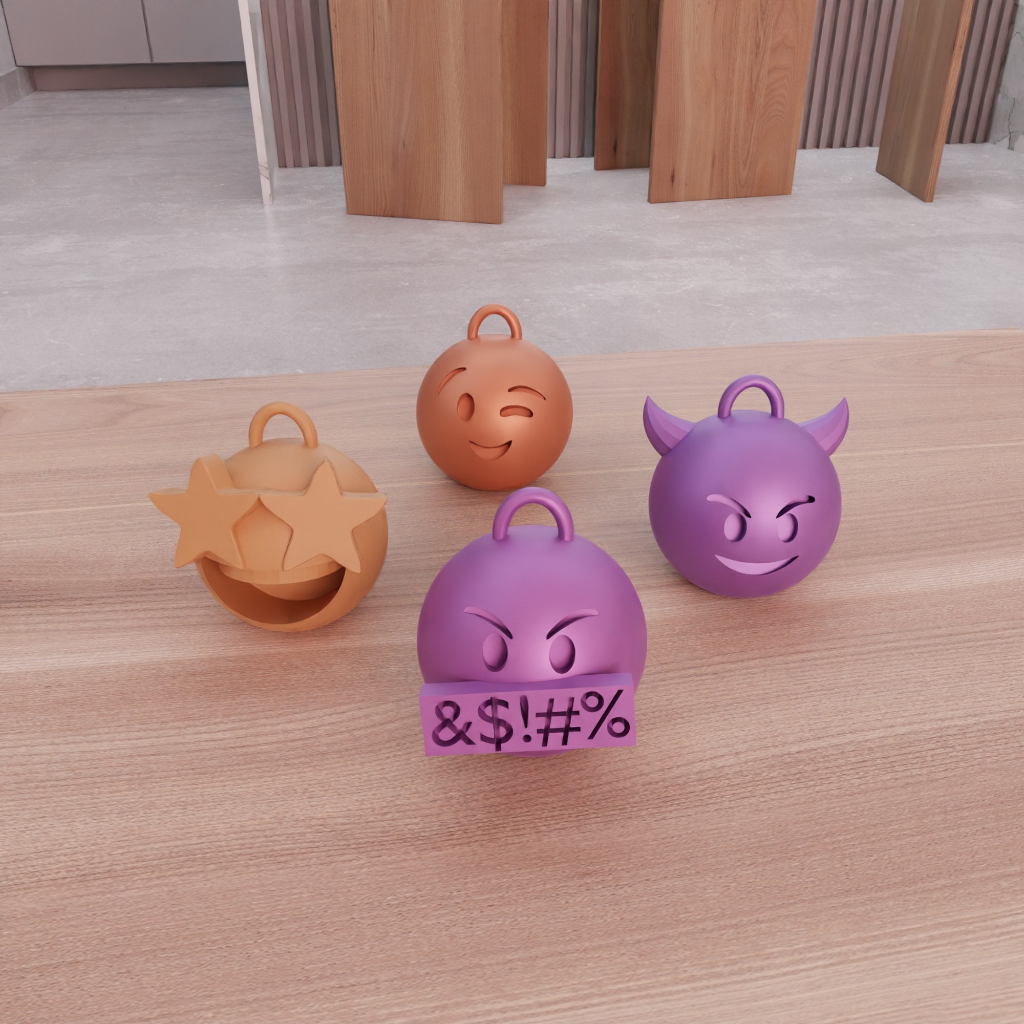 Emoji Keychain - 249 3D print model_8