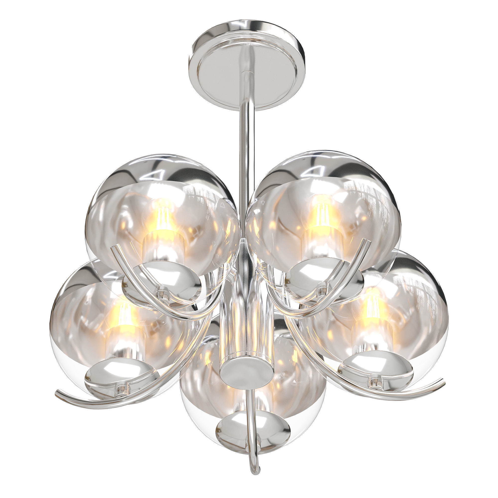 Space Ball Chandelier 3D model_1