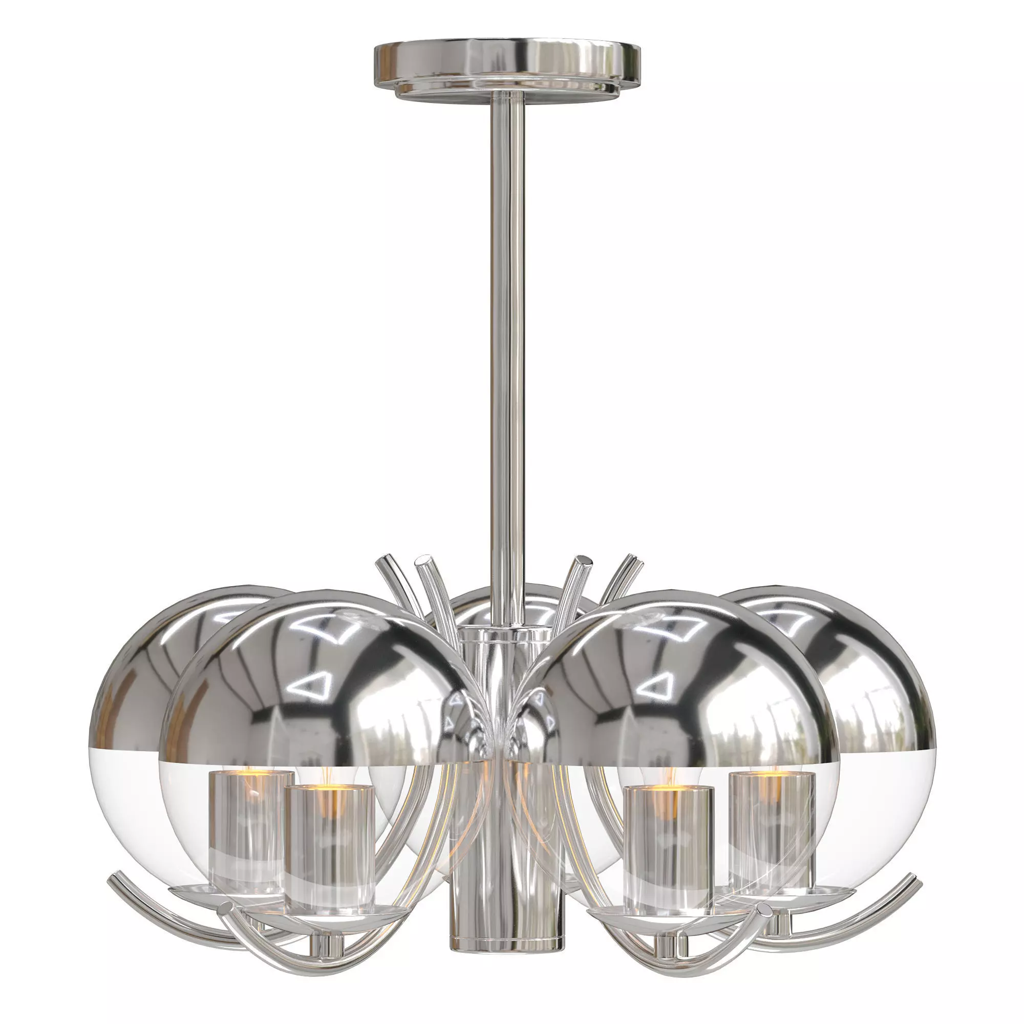 Space Ball Chandelier 3D model_0