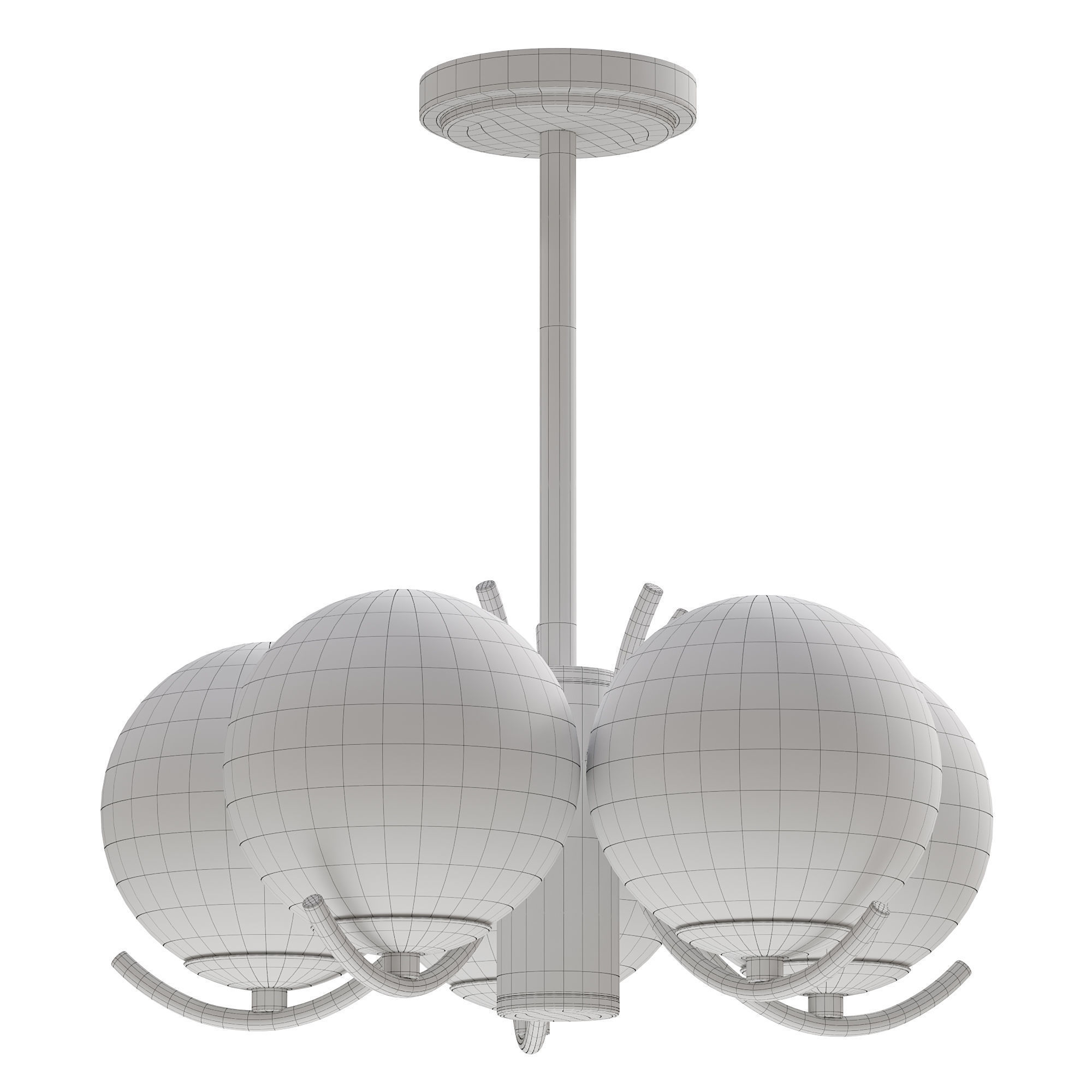 Space Ball Chandelier 3D model_2