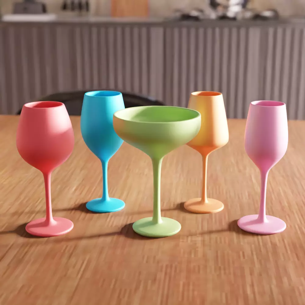 Wine Glass Set - 247 3D print model_0
