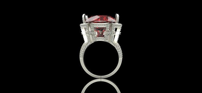 PRINCESS DIAMOND RING 3D print model 3D print model