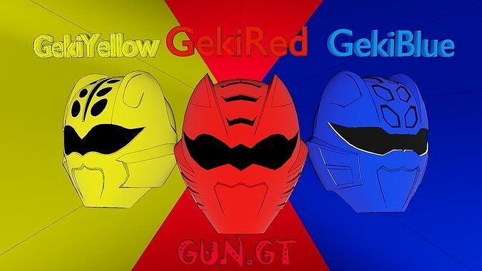 Helmet GEKI Red-Blue-Yellow Free 3D print model